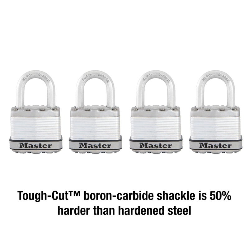 Master Lock M1XQ Magnum Heavy Duty Padlock with Key, 4 Pack Keyed-Alike - Image 3